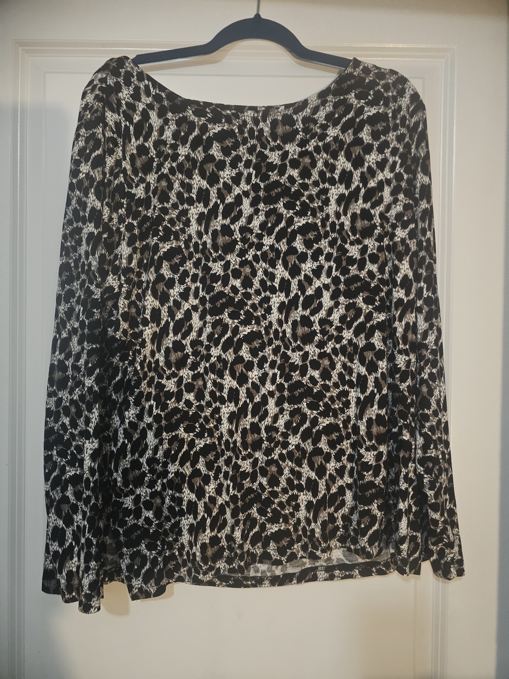 Mario Serrani Black and White Animal Print A-Line Skirt